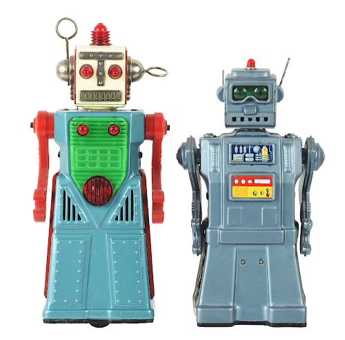 Lot Of 2: Japanese Tin Litho Vintage Robots. 