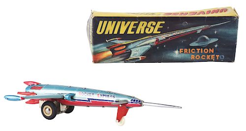 Tin Litho Friction Universe Rocket Express.