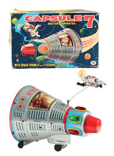 Tin Litho Battery Operated Space Capsule 7.