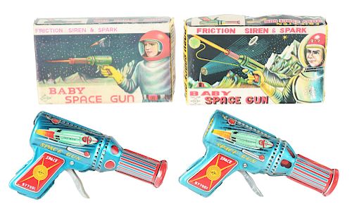 Lot of 2: Tin Litho Baby Space Guns.