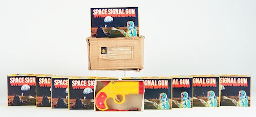 Case of 9: Plastic Battery Operated Space Signal Guns.