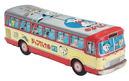 Tin Litho Friction Kimba and Friends Bus.