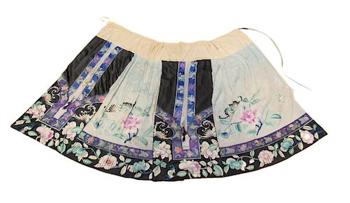 Pleated and Embroidered Chinese Skirt.