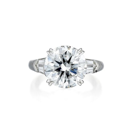 A Platinum 6.01-Carat Diamond Ring