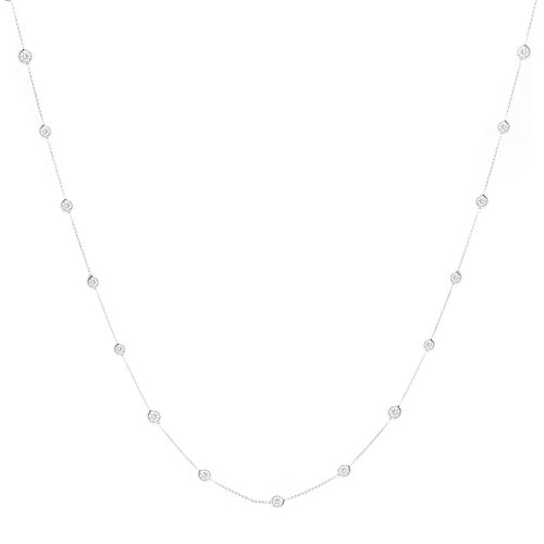 7.0ct TW Diamond and 18K Gold Necklace