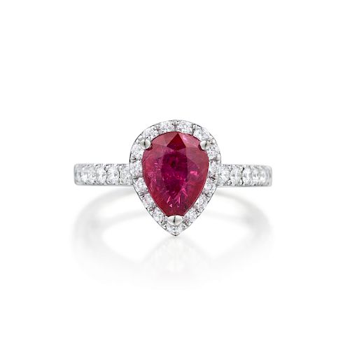 A 1.77-Carat Unheated Ruby and Diamond Ring