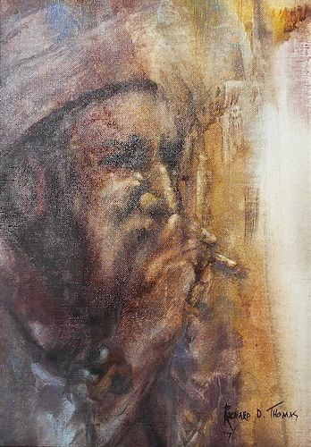 Richard D. Thomas, (American, b. 1935), Untitled (Old Man Smoking), 1976