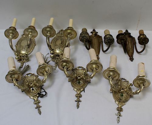 Lot of Assorted Caldwell Style Silvered Sconces.