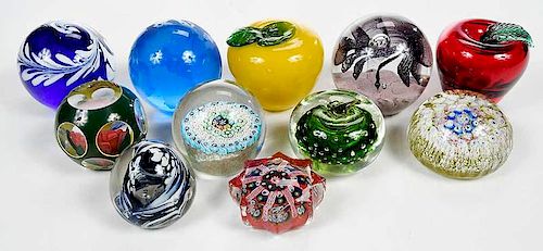 11 Assorted Glass Paperweights