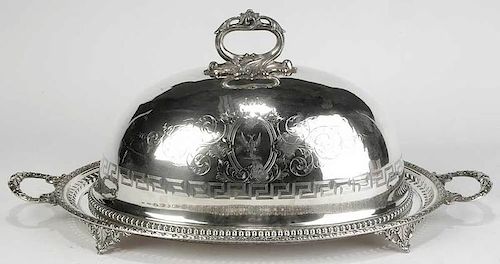 Silver-Plated Meat Dome and Tray