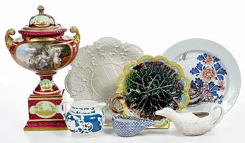 Seven Pieces Continental Porcelain