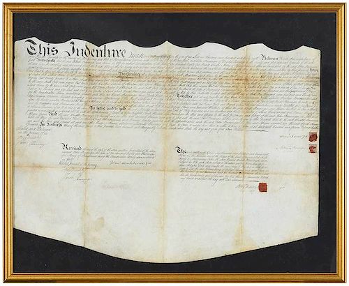 18th Century American Indenture Document