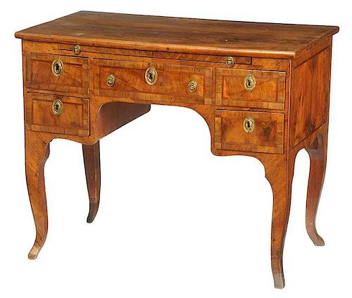 Italian Louis XV Inlaid Walnut Dressing Table
