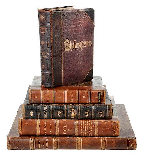 14  Leather-bound Shakespeare Books