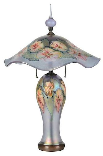 Lotton Style Multi-Flora Art Glass Table Lamp