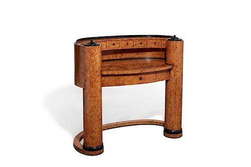 A Biedermeier style birch desk, after Danhauser