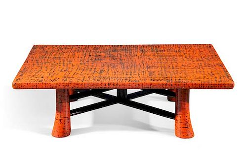 A Japanese lacquered low occasional table
