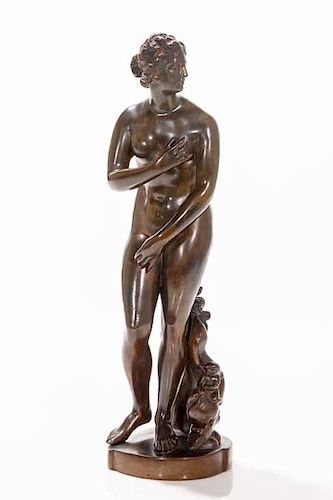 A Continental bronze figure of Venus de Medici