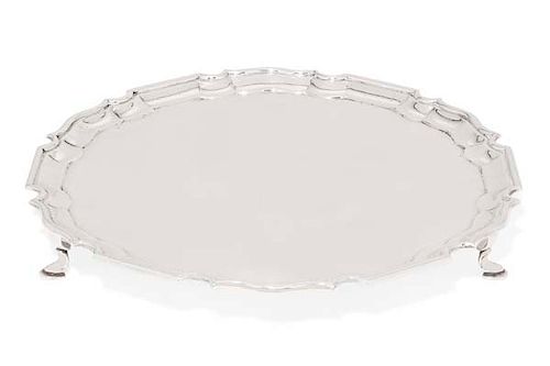 An Edward VII sterling silver footed salver