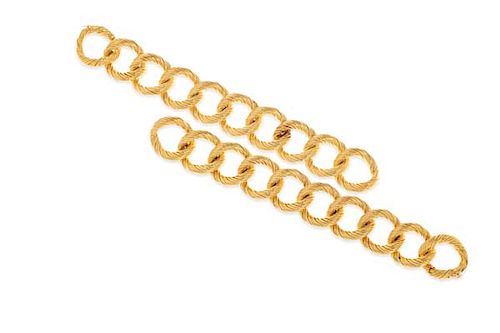 A pair of matching 18K gold bracelets, Kutchinsky
