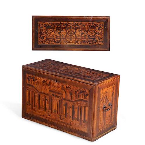 German late Renaissance marquetry table cabinet