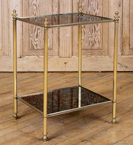 FRENCH TWO TIER BRASS TABLE BY MAISON JANSEN 1950