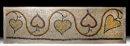 Roman Stone Mosaic of Ivy Vine - Heart-Shaped Leaves