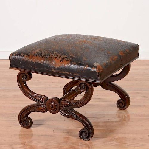 William IV carved mahogany stool