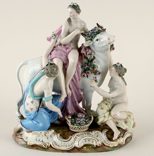 ANTIQUE MEISSEN PORCELAIN EUROPA AND THE BULL
