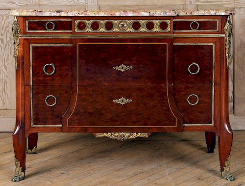 FRENCH LOUIS XV STYLE BRONZE MOUNTED COMMODE 1930