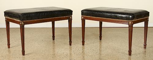 PAIR NEOCLASSICAL STYLE BRONZE MOUNTED BENCHES