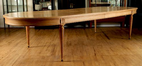 FRENCH LOUIS XVI STYLE BEECH DINING TABLE