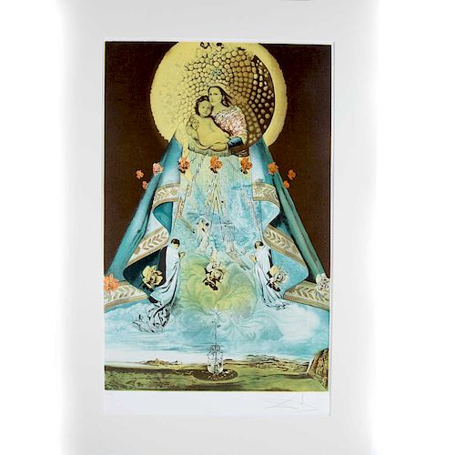 Salvador Dalí. La Vierge de Guadeloupe. Firmada. Litografía 201 / 300 Tambien conocida con el título "Virgin of Guadalupe.Patron Saint.