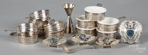Twelve Gorham sterling silver custard cups, etc.