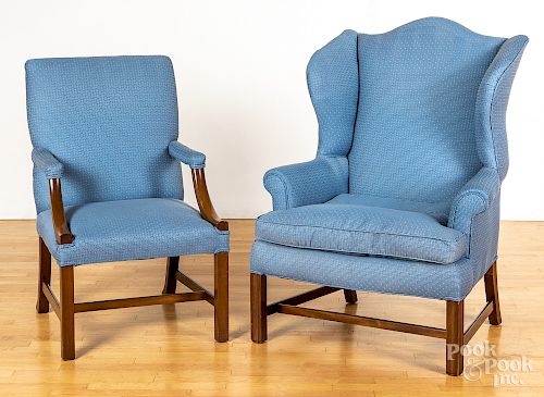 Kittinger Chippendale style mahogany chairs
