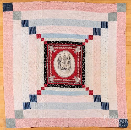 English coal miners on handkerchief quilt