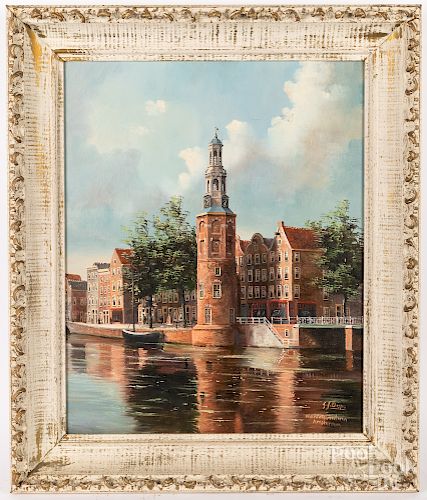 George Jan Dispo, oil on canvas Amsterdam scene