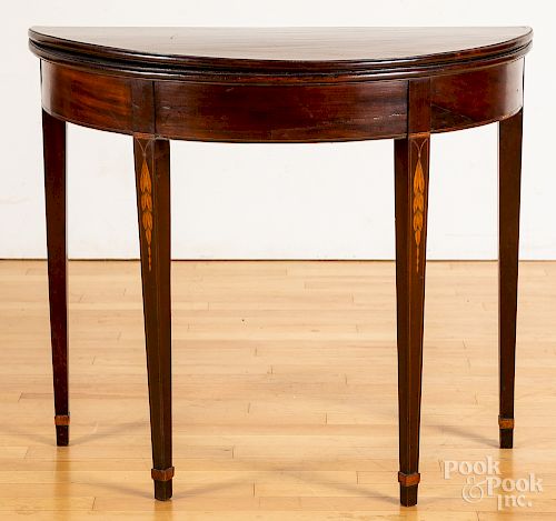 George III inlaid mahogany card table