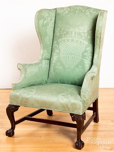 Chippendale style carved mahogany easy chair.