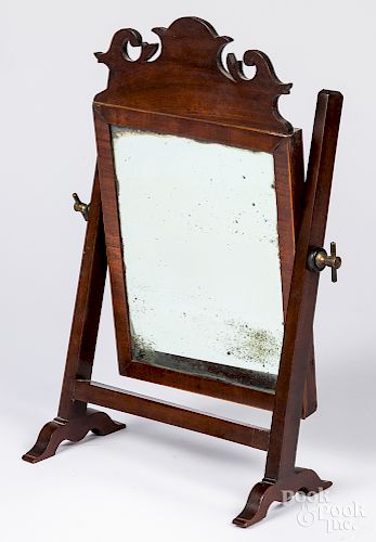 Chippendale mahogany shaving mirror