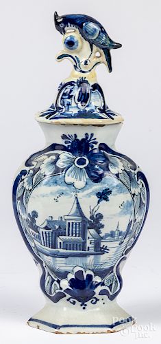 Delft blue and white garniture vase
