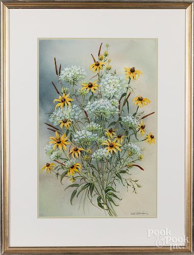 Pearl Slobodian, watercolor of flowers