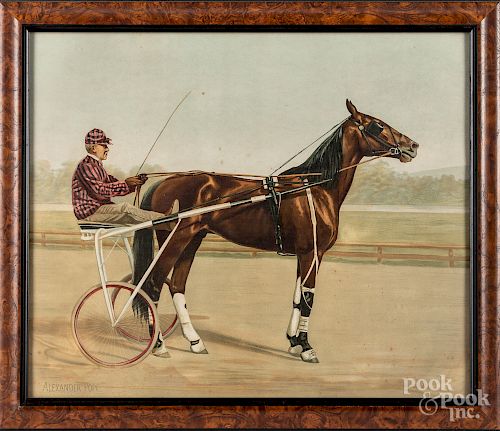 Two prints of horse and sulky racers