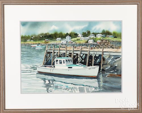 Pearl Slobodian, watercolor harbor scene
