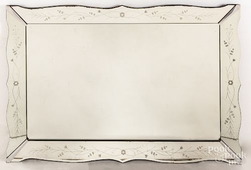 Large mirror, with etched glass surround