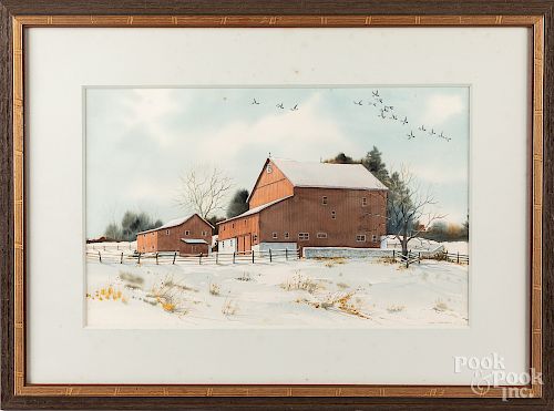 Pearl Slobodian, watercolor winter landscape