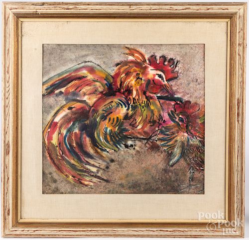 Mixed media rooster