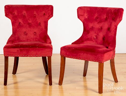 Pair of Federal style slipper chairs.