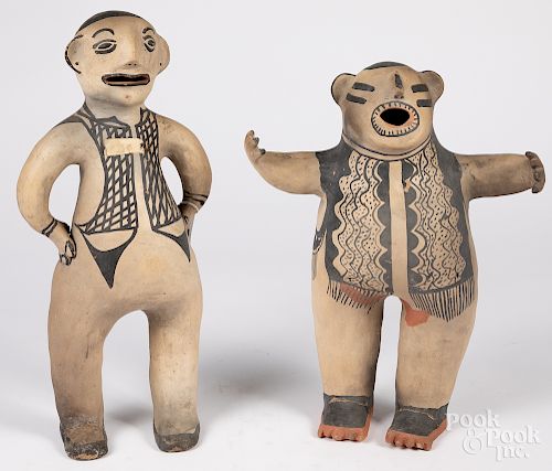 Pair of Southwest Native American pottery figures