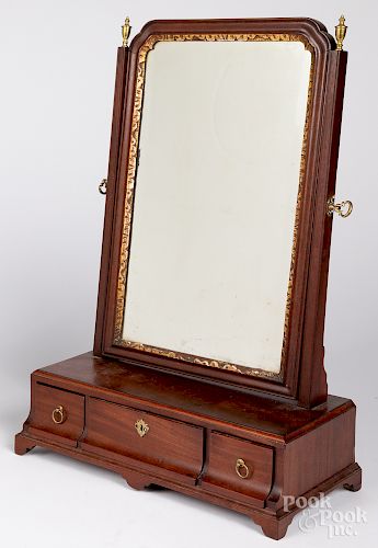 George II mahogany shaving mirror